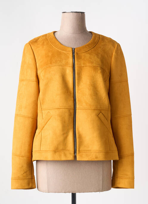 Veste casual col rond jaune GUY DUBOUIS femme