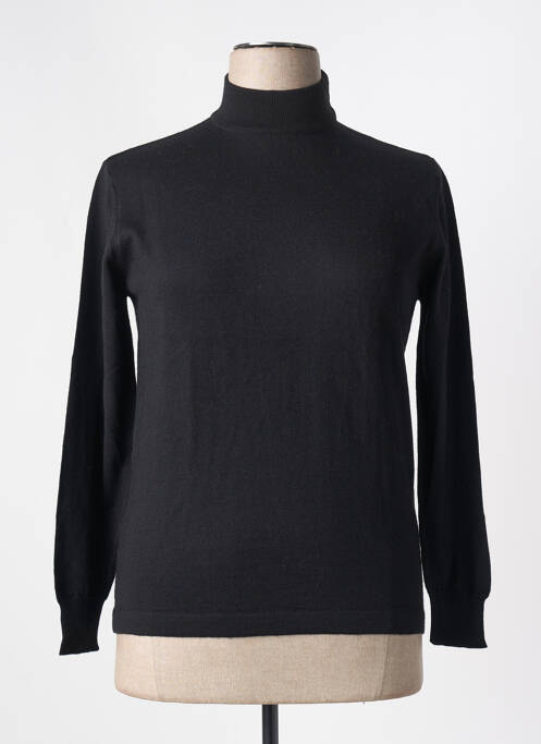 Pull col roulé coupe cintrée manches longues noir GRIFFON femme