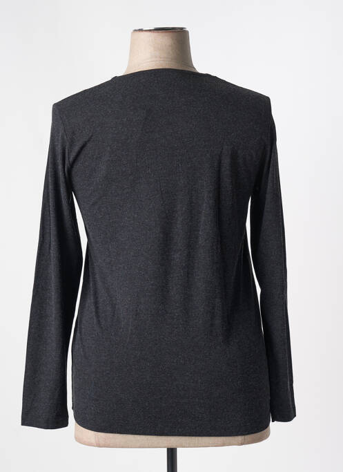 Top coupe cintrée manches longues gris GRIFFON femme