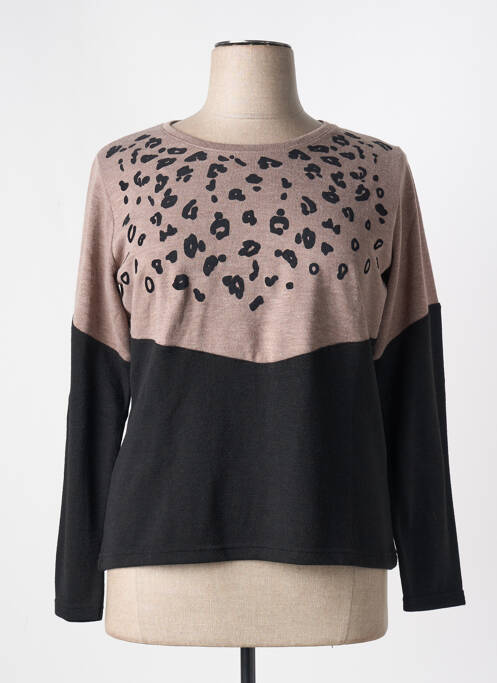 Pull col rond manches longues beige GRIFFON femme