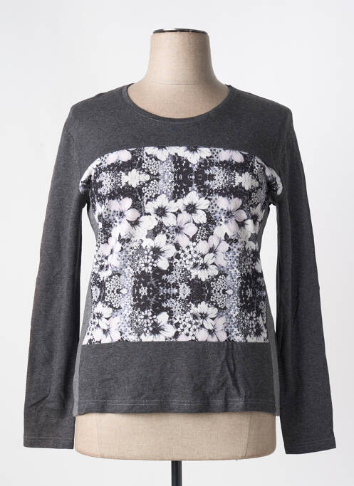 Top imprimé fantaisie manches longues gris GRIFFON femme