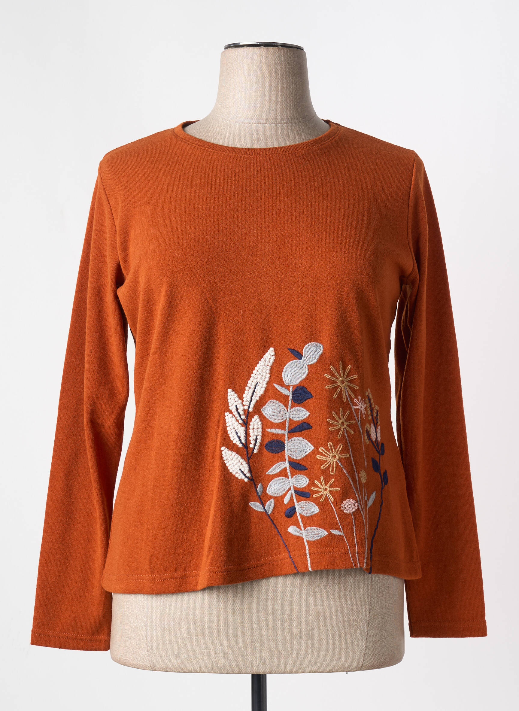 Pull Col V Vintage Années 80 Griffon Made In France - Taille M (taille 2), Gris, Acrylique, Très Bon état