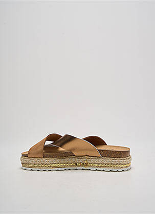 Mules/sabots tissage satiné talon de 4 à 6cm marron AMOA femme