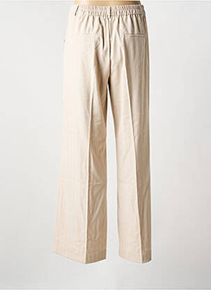 Pantalon flare taille à pinces taille haute beige K-DESIGN femme