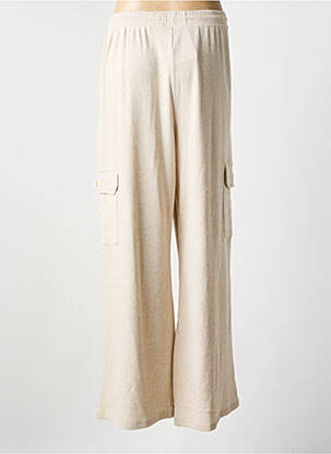 Pantalon cargo multipoches taille haute beige K-DESIGN femme