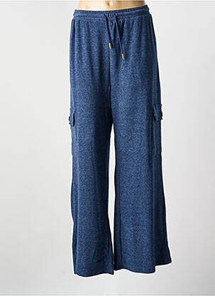 Pantalon cargo multipoches taille haute bleu K-DESIGN femme