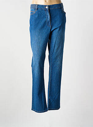 Jeans coupe droite stretch taille normale bleu JULIE GUERLANDE femme