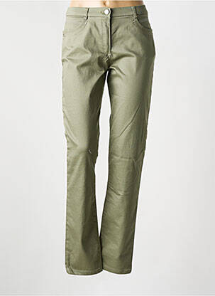 Jeans coupe slim stretch taille normale vert CHRISTINE LAURE femme