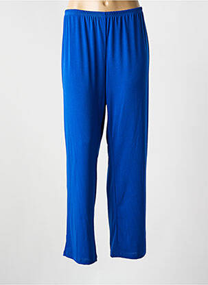 Pantalon droit tissage crêpe taille haute bleu TELMAIL femme