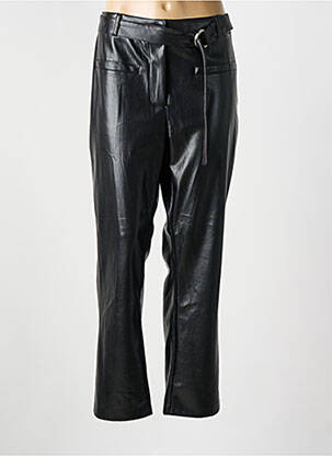 Pantalon chino fermeture zippée sous rabat boutonné noir JULIE GUERLANDE femme