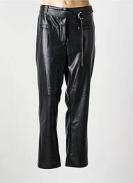 Pantalon chino fermeture zippée sous rabat boutonné noir JULIE GUERLANDE femme