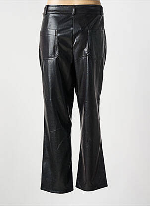 Pantalon chino fermeture zippée sous rabat boutonné noir JULIE GUERLANDE femme