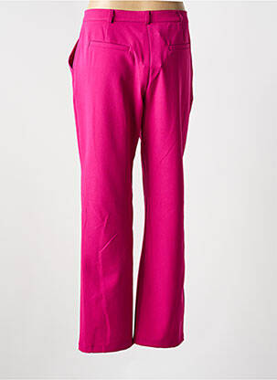 Pantalon droit tissage crêpe taille normale rose CHRISTINE LAURE femme