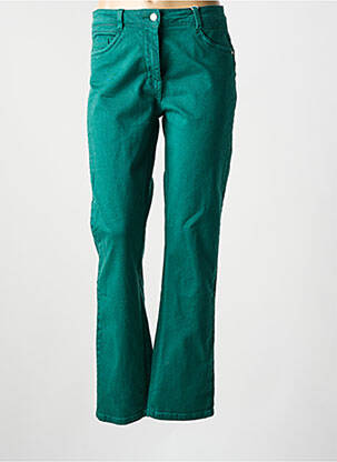 Jeans coupe droite stretch taille normale vert C'EST BEAU LA VIE femme