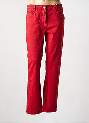 Jeans coupe droite stretch taille normale rouge C'EST BEAU LA VIE femme
