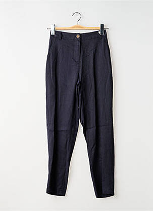 Pantalon chino tissage popeline taille haute bleu C'EST BEAU LA VIE femme