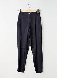Pantalon chino tissage popeline taille haute bleu C'EST BEAU LA VIE femme
