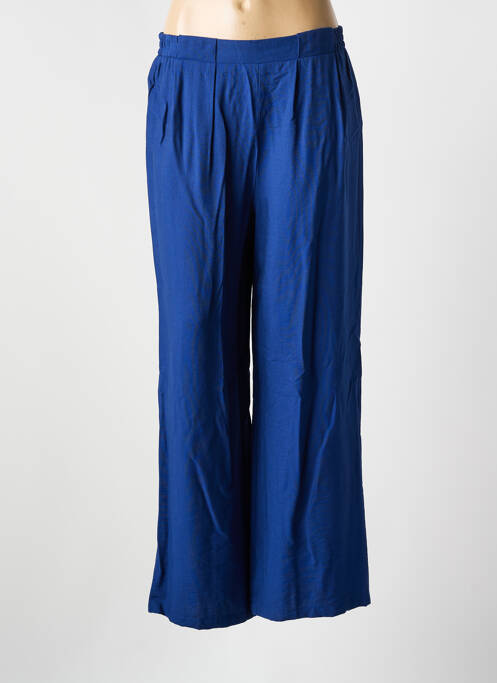 Pantalon large coupe fluide taille basse bleu C'EST BEAU LA VIE femme