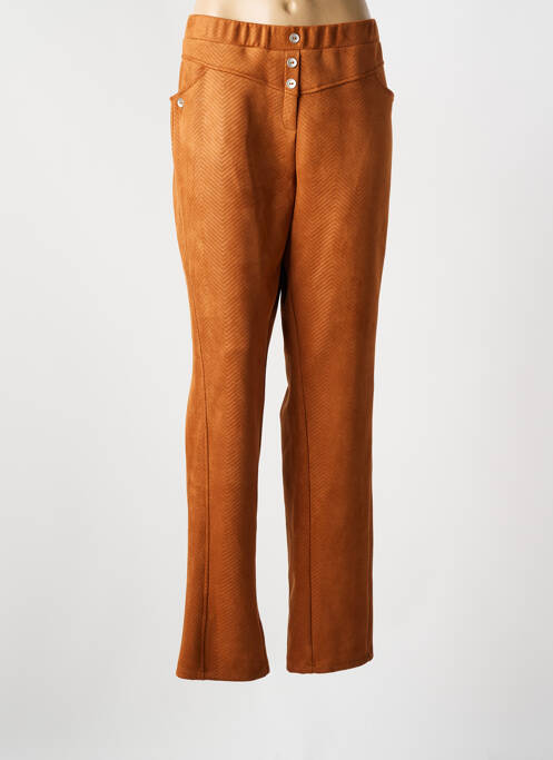 Jegging tissage suedine taille normale orange GUY DUBOUIS femme