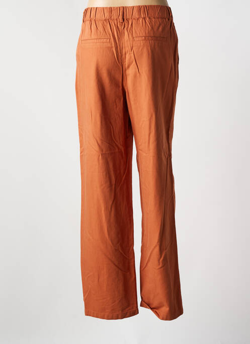 Pantalon droit tissage popeline taille haute orange C'EST BEAU LA VIE femme