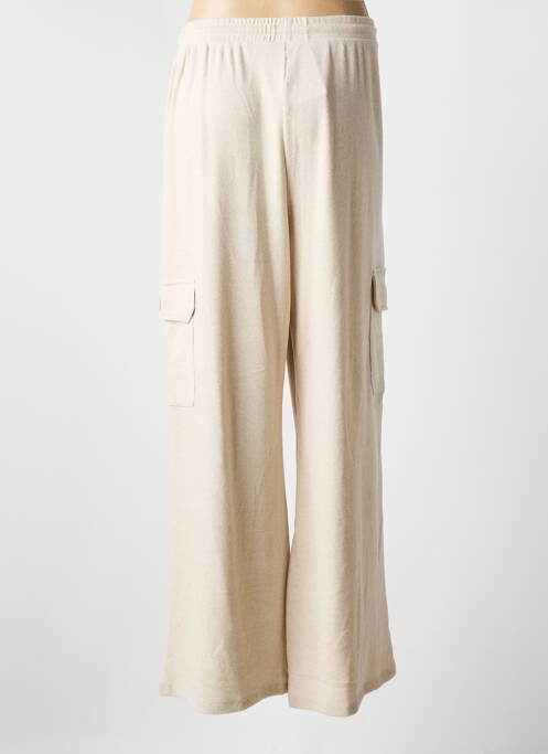 Pantalon cargo taille haute taille haute beige K-DESIGN femme
