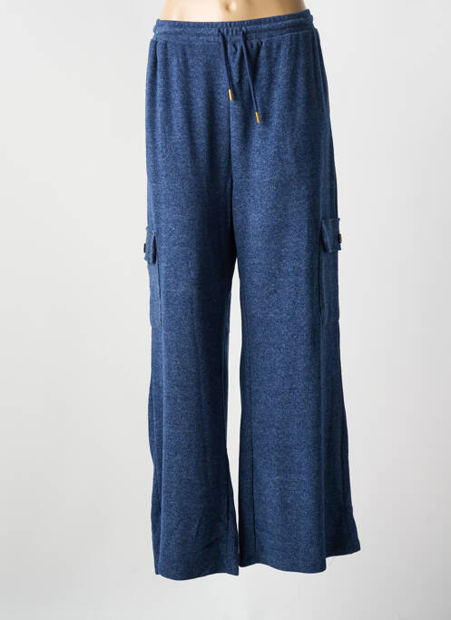 Pantalon cargo taille haute taille haute bleu K-DESIGN femme