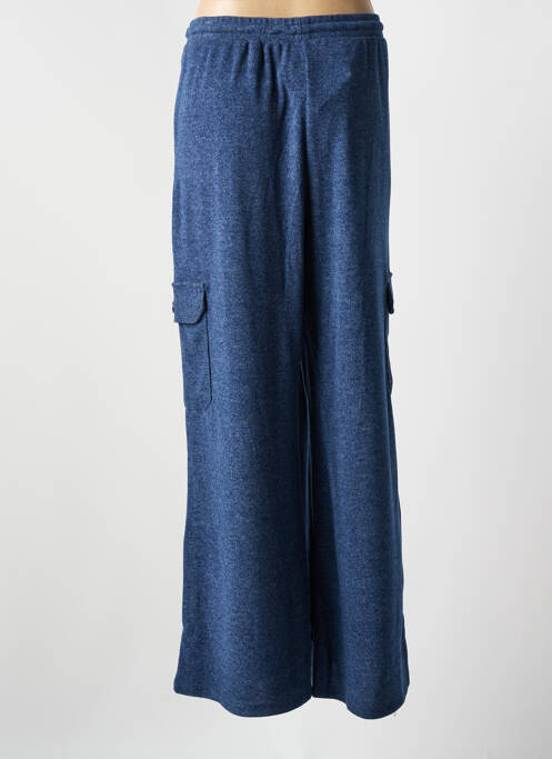 Pantalon cargo taille haute taille haute bleu K-DESIGN femme