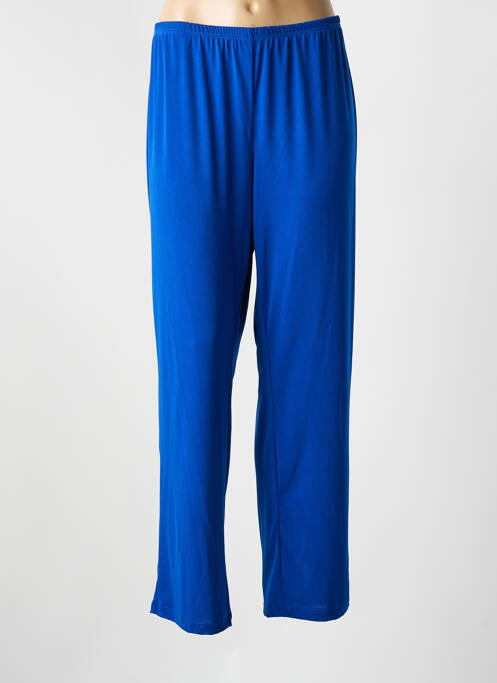 Pantalon droit tissage crêpe taille haute bleu TELMAIL femme