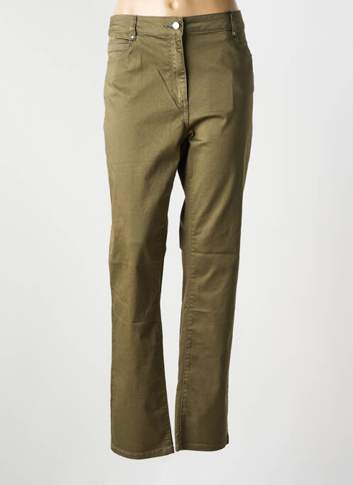 Pantalon slim tissage popeline taille normale vert JULIE GUERLANDE femme