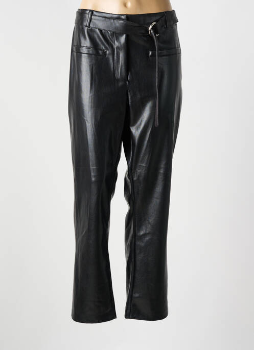 Pantalon chino fermeture zippée sous rabat boutonné noir JULIE GUERLANDE femme