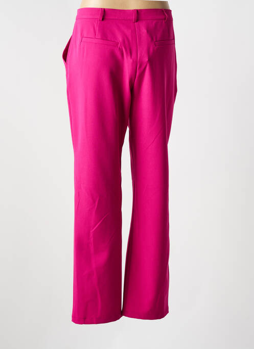 Pantalon droit tissage crêpe taille normale rose CHRISTINE LAURE femme