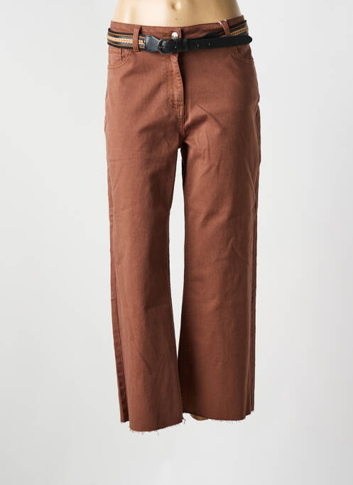 Jeans coupe large stretch taille normale marron C'EST BEAU LA VIE femme