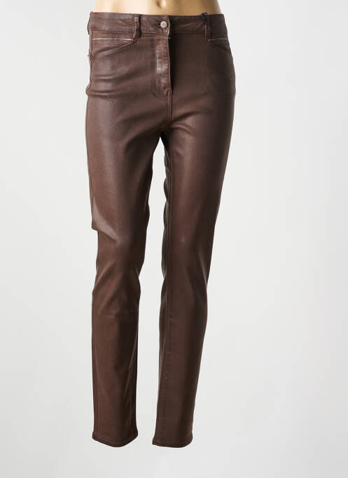 Jeans coupe slim taille normale taille normale marron JULIE GUERLANDE femme