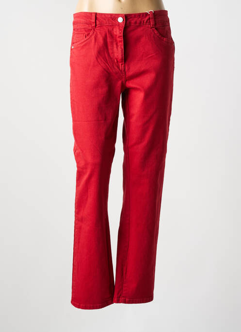 Jeans coupe droite stretch taille normale rouge C'EST BEAU LA VIE femme