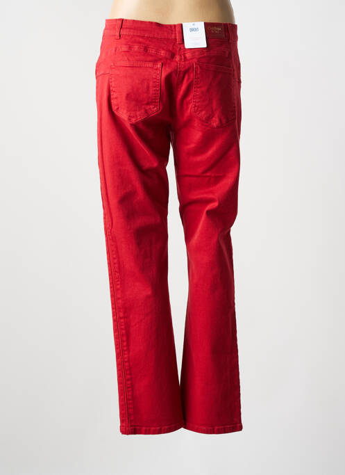 Jeans coupe droite stretch taille normale rouge C'EST BEAU LA VIE femme