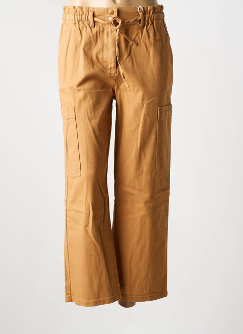 Jeans coupe large poches taille haute marron C'EST BEAU LA VIE femme