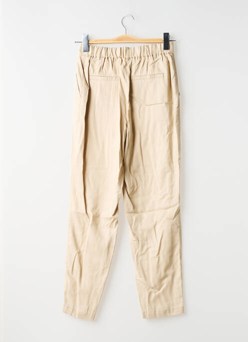 Pantalon chino tissage popeline taille haute beige C'EST BEAU LA VIE femme
