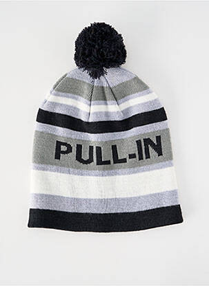 Bonnet imprimé rayures gris PULL IN unisexe