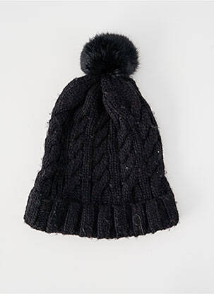 Bonnet maille grosse maille noir OAKWOOD unisexe
