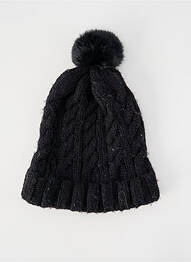 Bonnet maille grosse maille noir OAKWOOD unisexe