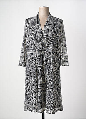 Robe mi-longue manches 3/4 manches 3/4 noir CHRISTINE LAURE femme