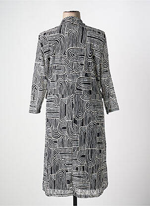 Robe mi-longue manches 3/4 manches 3/4 noir CHRISTINE LAURE femme