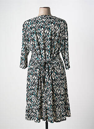 Robe mi-longue manches 3/4 manches 3/4 vert CHRISTINE LAURE femme