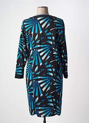 Robe mi-longue imprimé fantaisie manches longues noir GUY DUBOUIS femme