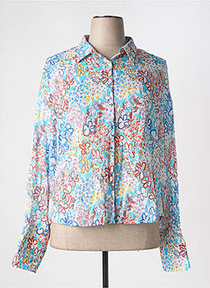 Chemisier imprimé fleurs manches longues bleu LA CIBLE ROUGE femme