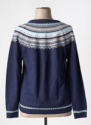 Pull coupe droite manches longues bleu CHRISTINE LAURE femme