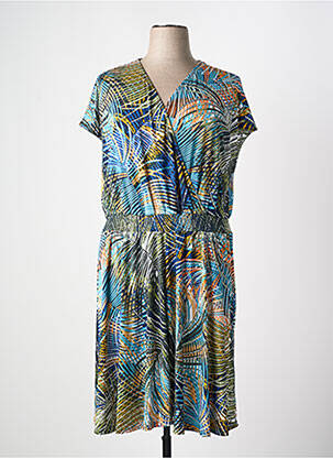 Robe mi-longue bleu CHRISTINE LAURE femme