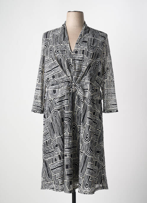 Robe mi-longue manches 3/4 manches 3/4 noir CHRISTINE LAURE femme