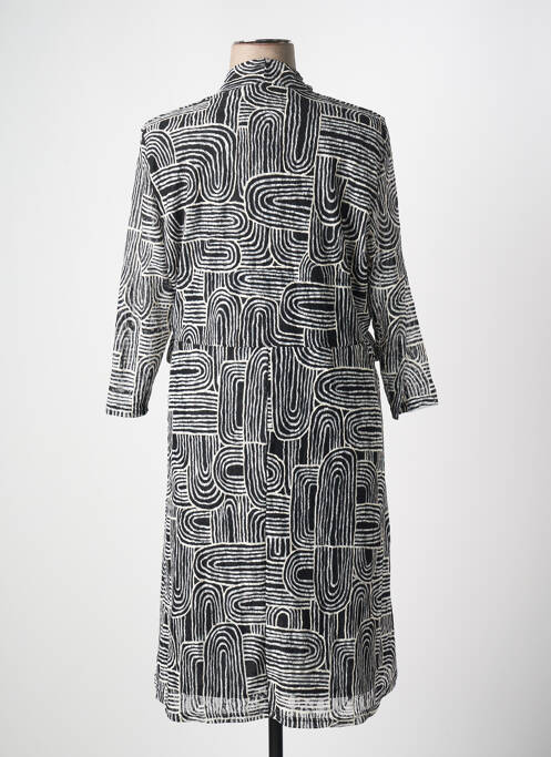 Robe mi-longue manches 3/4 manches 3/4 noir CHRISTINE LAURE femme