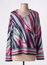 Pull col v manches longues rose CHRISTINE LAURE femme